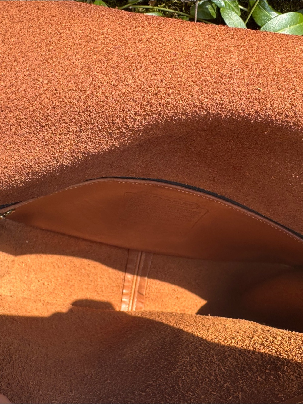 Vintage Coach Compartment Bag in British Tan Leather Crossbody Made in USA - Picture 6 of 8